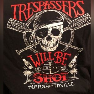 Men’s Lrg Black Shirt Sleeve T-Shirt - Skull & Cross bones - red, white & Blue,